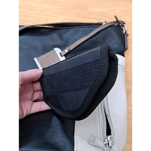 Bulldog Black & Tan Hobo Crossbody Concealed Carry Holster Purse w/ Keys Locks - Picture 13 of 15